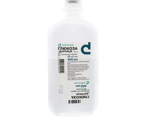Глюкоза-Дарница, раствор для инфузий, 50 мг/мл, 400 мл | интернет-аптека Farmaco.ua
