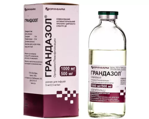 Грандазол, раствор для инфузий, 5 мг/2.5 мг/мл, флакон 200 мл | интернет-аптека Farmaco.ua