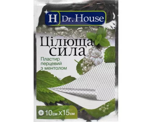 H Dr. House Цілюща сила, пластир, перцевий, з ментолом, 10 х 15 см | интернет-аптека Farmaco.ua