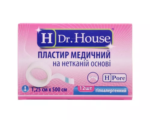 H Dr. House, пластырь, на нетканной основе, картонная коробка, 1.25 см x 500 см, №1 | интернет-аптека Farmaco.ua