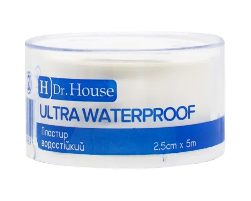 H Dr. House Водонепроницаемый, пластырь, на шелковой основе, 2.5 см x 500 см, №1 | интернет-аптека Farmaco.ua