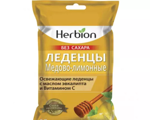 Хербион, леденцы без сахара медово-лимонные, №25 | интернет-аптека Farmaco.ua