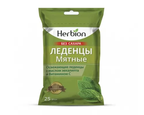 Хербион, леденцы, без сахара, со вкусом мяты, №25 | интернет-аптека Farmaco.ua