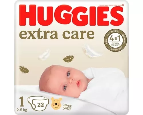 Huggies Extra Care, підгузки дитячі, розмір 1, №22 | Farmaco.ua Huggies Extra Care, підгузки дитячі, розмір 1, №22 | интернет-аптека Farmaco.ua