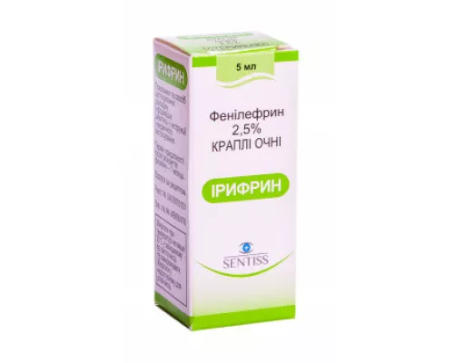 Ирифрин, капли глазные, флакон-капельница 5 мл, 2.5% | интернет-аптека Farmaco.ua