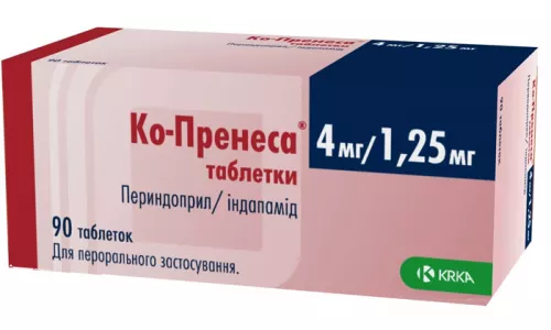 Ко-Пренеса, таблетки, 4 мг/1.25 мг, №90 | интернет-аптека Farmaco.ua