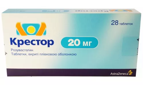 Крестор, таблетки вкриті оболонкою, 20 мг, №28 | интернет-аптека Farmaco.ua