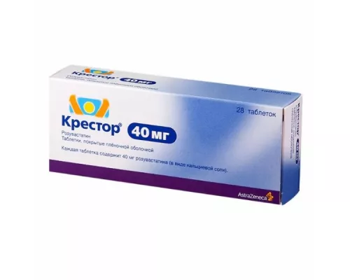 Крестор, таблетки вкриті оболонкою, 40 мг, №28 | интернет-аптека Farmaco.ua