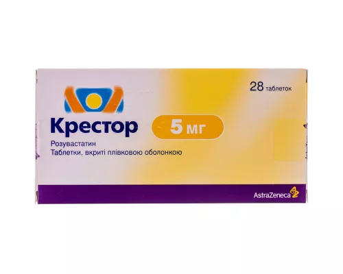 Крестор, таблетки вкриті оболонкою, 5 мг, №28 | интернет-аптека Farmaco.ua