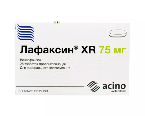 Лафаксин® XR, таблетки пролонгованої дії, 75 мг, №28 | интернет-аптека Farmaco.ua