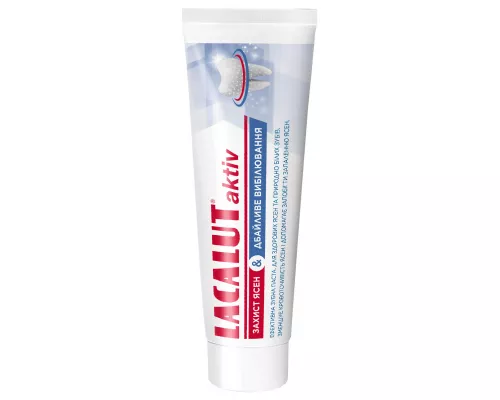 Lacalut Aktiv Защита дёсен + Бережное отбеливание, паста зубная, 75 мл | интернет-аптека Farmaco.ua