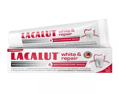 Lacalut White і Відновлення, паста зубна, 75 мл | интернет-аптека Farmaco.ua