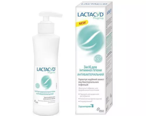 Лактацид Фарма антибактеріальний, засіб для інтимної гігієни, флакон з дозатором 250 мл | интернет-аптека Farmaco.ua