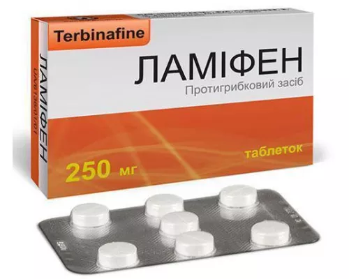 Ламіфен, таблетки, 250 мг, №28 (7х4) | интернет-аптека Farmaco.ua