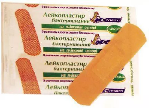 Лейкопластир бактерицидний на плівковій основі з хлоргексидином, тілесний, 1.9 х 7.2 см, №1 | интернет-аптека Farmaco.ua