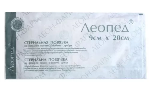 Леопед, пластир, хірургічний, стерильний, з іонами срібла, 9 см х 20 см, №1 | интернет-аптека Farmaco.ua