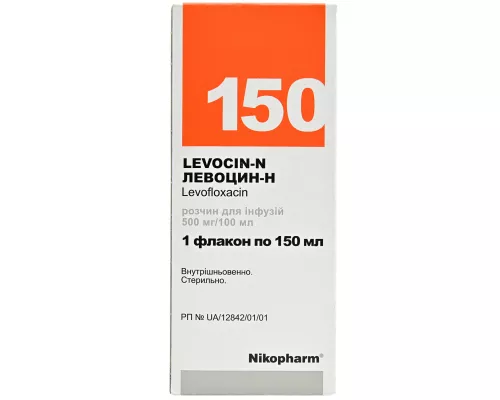 Левоцин-Н, раствор для инфузий, 500 мг/100 мл, флакон 150 мл | интернет-аптека Farmaco.ua