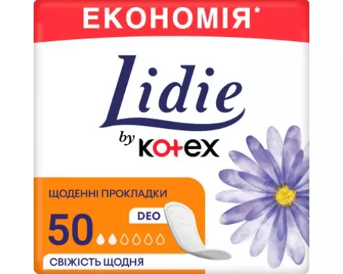 Lidie by Kotex Camomile Deo Normal, прокладки ежедневные, №50 | Farmaco.ua Lidie by Kotex Camomile Deo Normal, прокладки ежедневные, №50 | интернет-аптека Farmaco.ua