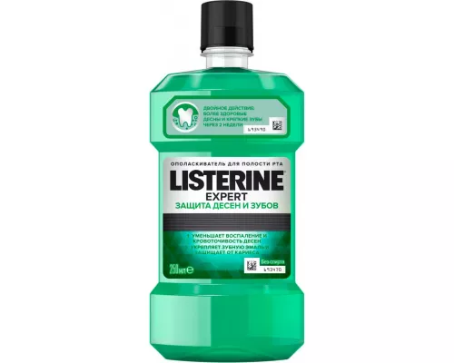 Listerine Expert захист ясен та зубів, ополіскувач для ротової порожнини, 250 мл | интернет-аптека Farmaco.ua