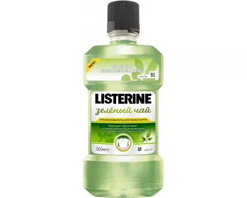 Listerine Зелений чай, ополіскувач для ротової порожнини, 500 мл | интернет-аптека Farmaco.ua