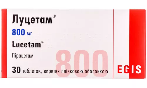 Луцетам®, таблетки покрытые плёночной оболочкой, 800 мг, №30 | интернет-аптека Farmaco.ua