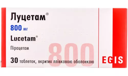 Луцетам®, таблетки вкриті плівковою оболонкою, 800 мг, №30 | интернет-аптека Farmaco.ua