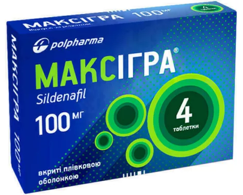 Максигра, таблетки, 100 мг, №4 | интернет-аптека Farmaco.ua