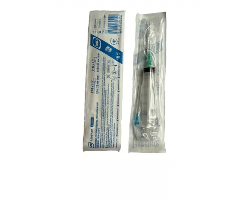 MedPlast, шприц, з двома голками, розмір 23G (0.6х32 мм), розмір 21G (0.8х38 мм), 10 мл | интернет-аптека Farmaco.ua