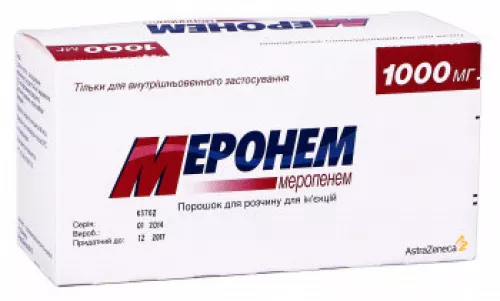 Меронем, порошок для розчину для ін'єкцій, 1000 мг, №10 | интернет-аптека Farmaco.ua