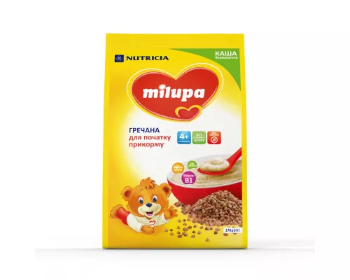 Milupa, сухая безмолочная каша, гречневая быстрорастворимая, с 4+ месяцев, 170 г | интернет-аптека Farmaco.ua