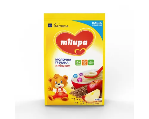 Milupa, сухая молочная каша, гречневая с яблоком быстрорастворимая, с 6+ месяцев, 210 г | интернет-аптека Farmaco.ua