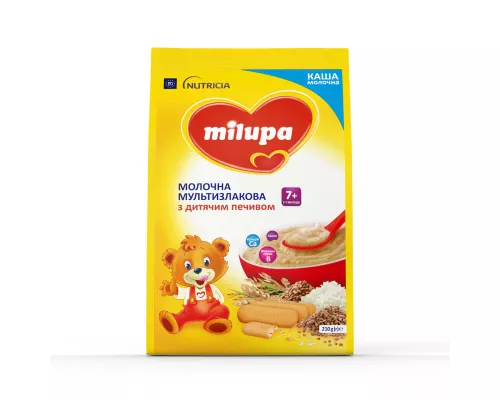 Milupa, суха молочна каша, мультизлакова з дитячим печивом, з 7+ місяців, 210 г | интернет-аптека Farmaco.ua