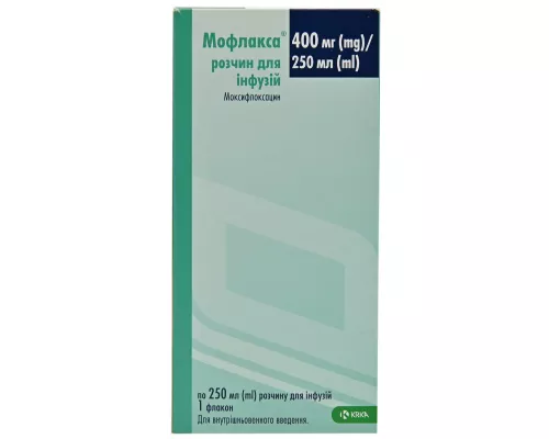Мофлакса, розчин для інфузій, флакон 250 мл, 400 мг/250 мл, №1 | интернет-аптека Farmaco.ua