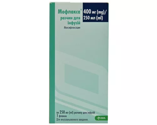 Мофлакса, раствор для инфузий, флакон 250 мл, 400 мг/250 мл, №1 | интернет-аптека Farmaco.ua