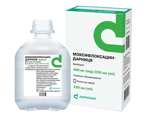 Моксифлоксацин-Дарница, раствор для инфузий, флакон 250 мл, 400 мг/250 мл, №1 | интернет-аптека Farmaco.ua