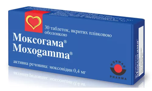 Моксогамма, таблетки покрытые оболочкой, 0.4 мг, №30 | интернет-аптека Farmaco.ua