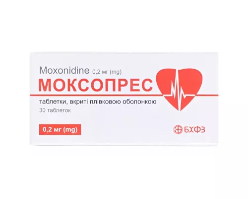Моксопрес, таблетки вкриті оболонкою, 0.2 мг, №30 | интернет-аптека Farmaco.ua