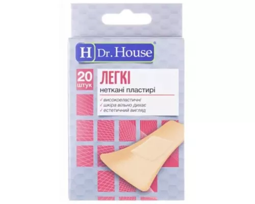 Н Dr. House Легкі, набір пластирів медичних, на нетканій основі, 7.2 см х 2.3 см, №20 | Farmaco.ua Н Dr. House Легкі, набір пластирів медичних, на нетканій основі, 7.2 см х 2.3 см, №20 | интернет-аптека Farmaco.ua