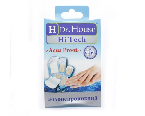 Н Dr. House Aqua proof, набор: пластырь, медицинский, водонепроницаемый, №12 | интернет-аптека Farmaco.ua