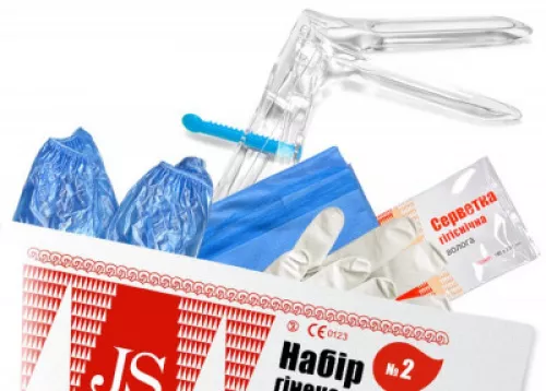 JS №2, набор гинекологический, смотровой, (пел/перч/бах/зерк/лист для заметок), размер М | интернет-аптека Farmaco.ua