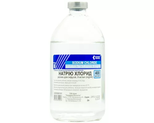 Натрію хлорид-Новофарм-Біосинтез, 400 мл, 0.9% | интернет-аптека Farmaco.ua