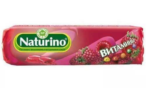 Натуріно, пастилки з вітамінами і натуральним соком малини, 33.5 г | интернет-аптека Farmaco.ua