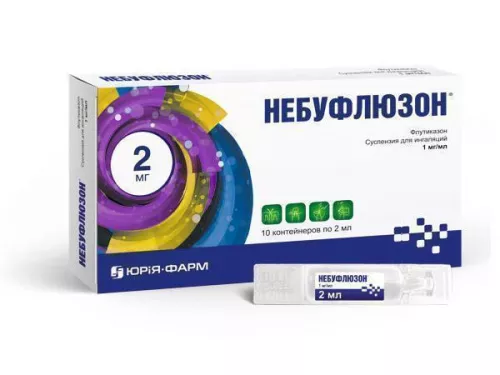 Небуфлюзон, суспензия для ингаляций, контейнер одноразовый, 2 мл, 1 мг/мл, №10 | интернет-аптека Farmaco.ua