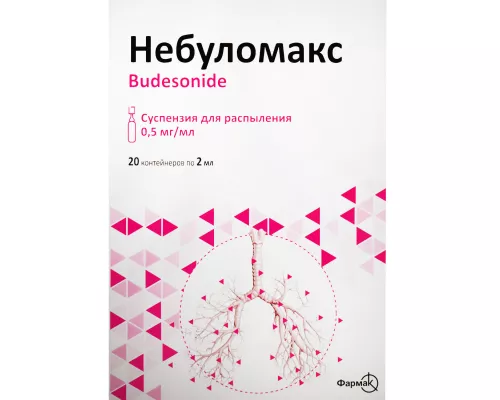 Небуломакс, суспензія для розпилення, контейнер 2 мл, 0.5 мг/мл, №20 | интернет-аптека Farmaco.ua