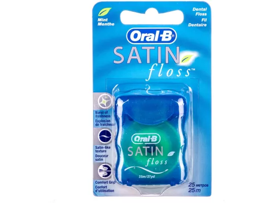 Oral-B Satin flos mint, нитка для зубів, 25 м | интернет-аптека Farmaco.ua