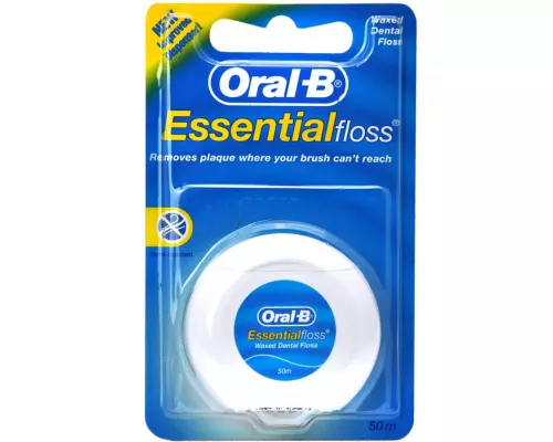 Oral-B Essential floss mint, нить для зубов вощеная, 50 м | интернет-аптека Farmaco.ua