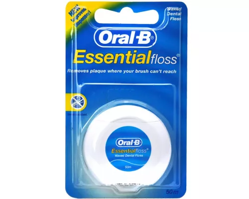 Oral-B Essential floss mint, нитка для зубів вощена, 50 м | интернет-аптека Farmaco.ua