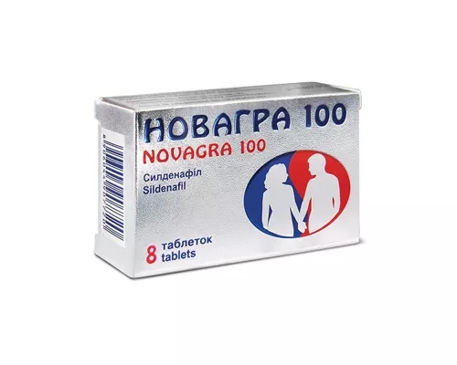 Новагра 100, таблетки вкриті оболонкою, 100 мг, №8 | интернет-аптека Farmaco.ua
