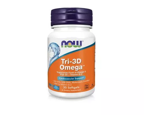 Now Foods Tri-3D Omega-3, капсули м'які, №30 | интернет-аптека Farmaco.ua