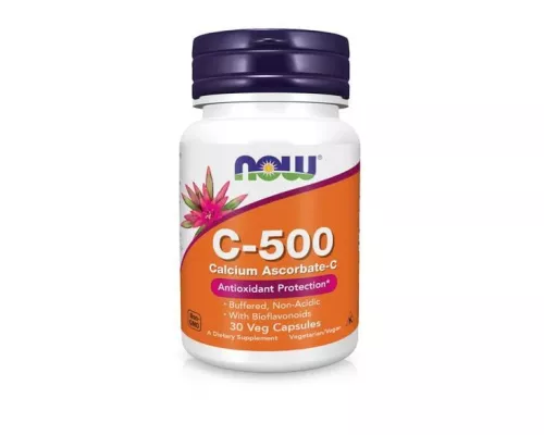 Now Foods Вітамін С-500 Аскорбат Кальцію, капсули, №30 | интернет-аптека Farmaco.ua